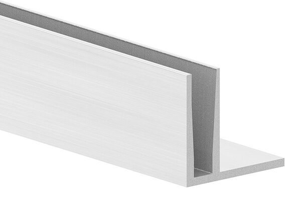 Alu-Profil ELEGANZA LIGHT zur aufgesetzten Montage mit ALU-Flach in Edelstahleffekt, L: 3000mm, eloxiert, 20my Schichtdicke, E4 = Schliff, EV1 = Farbton Silber, mit AbP und statischer Berechnung für 0,5 - 1,0 kN Holmlast