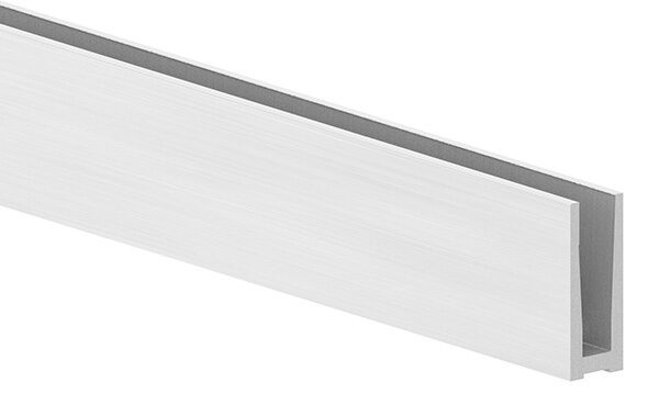 Alu-Profil ELEGANZA STRONG zur aufgesetzten Montage in Edelstahleffekt, L: 3000mm, eloxiert, 20my Schichtdicke, E4 = Schliff, EV1 = Farbton Silber, mit AbP