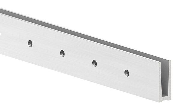 Alu-Profil ELEGANZA STRONG  zur seitlichen Montage, in Edelstahleffekt, L: 3000mm, eloxiert, 20my Schichtdicke, E4 = Schliff, EV1 = Farbton Silber, mit AbP und statischer Berechnung für 0,5 - 3,0 kN Holmlast