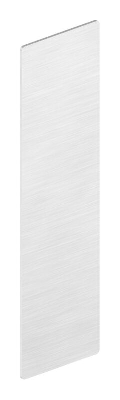 Endkappe für Aluprofil 80700-ALU zur aufgesetzten Montage mit Abdeckung, verwendbar bis max. 41° Schräge, links und rechts verwendbar, Aluminium Edelstahleffekt, T: 1,5mm, zum Aufkleben