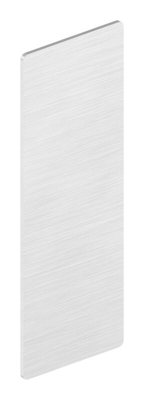 Endkappe für Aluprofil 80300-ALU zur seitlichen Montage mit Abdeckung, links und rechts verwendbar, Aluminium Edelstahleffekt, T: 1,5mm, zum Aufkleben