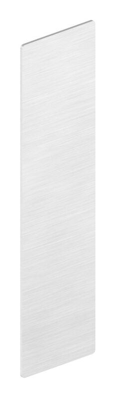 Endkappe für Aluprofil 80200-ALU zur aufgesetzten Montage mit Abdeckung, verwendbar bis max. 41° Schräge, links und rechts verwendbar, Aluminium Edelstahleffekt, T: 1,5mm, zum Aufkleben
