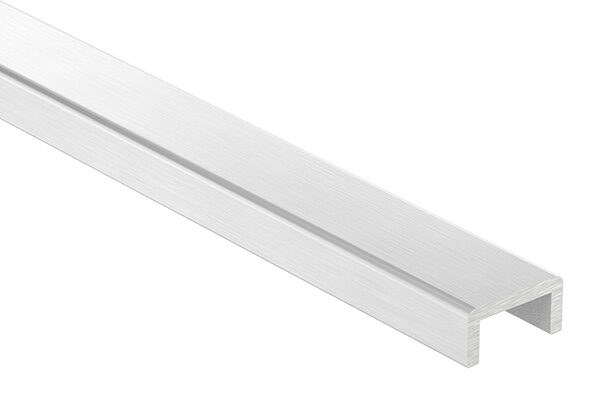 Aluminium-U-Profil, 24x12x3mm, Innenmaß: 18x9mm, geeignet für Glas 16 - 17,52mm, geschliffen, E4/EV1, L: 6000mm