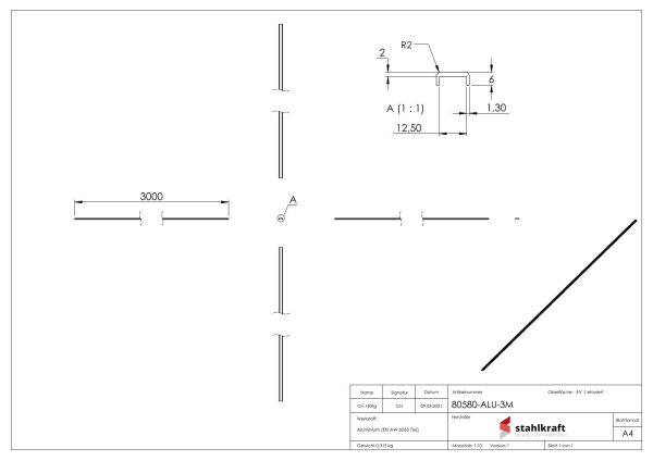 Kantenschutz EXTRA SLIM, für Glas 10,00 - 11,52mm,...
