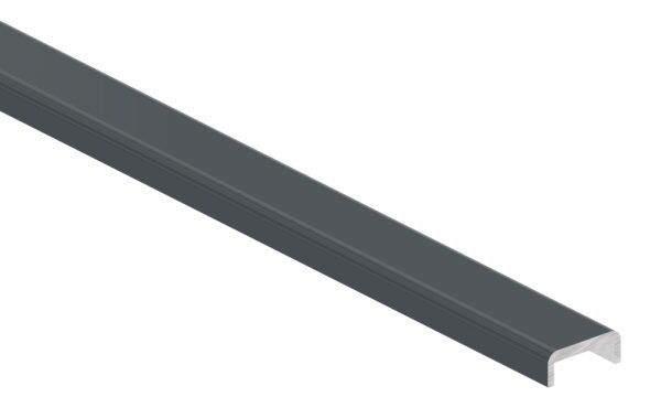 Kantenschutz EXTRA SLIM, für Glas 10,00 - 11,52mm, L: 6000mm, zum Aufkleben, Aluminium pulverbeschichtet, anthrazit matt (RAL 7016)