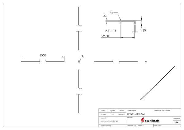 Kantenschutz EXTRA SLIM, für Glas 20,00 - 21,52mm,...