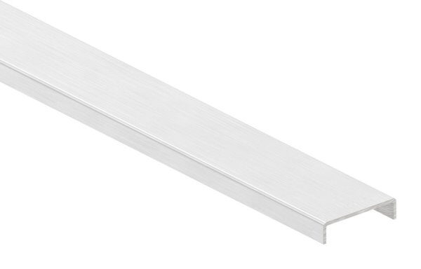 Kantenschutz EXTRA SLIM, für Glas 20,00 - 21,52mm, L: 3000mm, zum Aufkleben, Edelstahl V4A  geschliffen K240