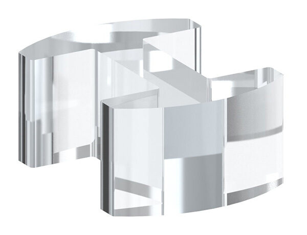 Glasausrichter aus Kunststoff für Ganzglasgeländer für  Glas 16,76 - 17,52mm, zum Ausrichten der Scheiben- Befestigung erfolgt mit transparentem Silikon