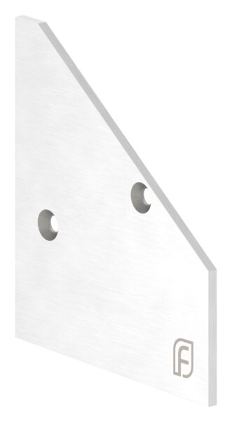 Endkappe links inkl. Schrauben für Vordachprofil eleganza canopy, Aluminium eloxiert mit Edelstahleffekt (E4/EV1)