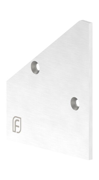 Endkappe rechts inkl. Schrauben für Vordachprofil eleganza canopy, Aluminium eloxiert mit Edelstahleffekt (E4/EV1)