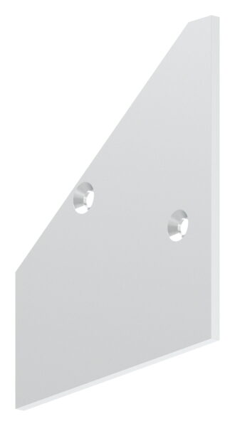 Endkappe rechts inkl. Schrauben für Vordachprofil eleganza canopy, Aluminium roh für Pulverbeschichtung