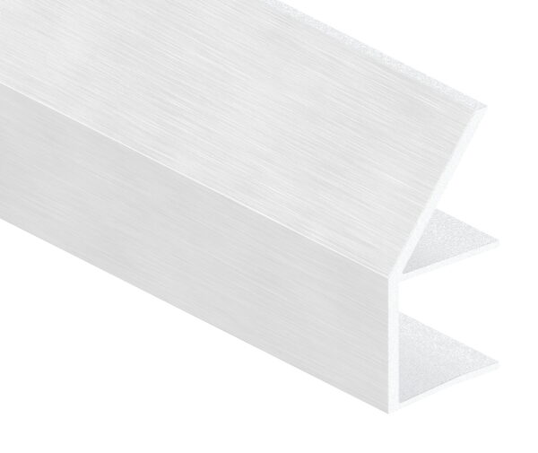 Regenrinne für Vordächer, Aluminium eloxiert mit Edelstahloptik (E4/EV1), für Glas 17,52mm, L: 6000mm