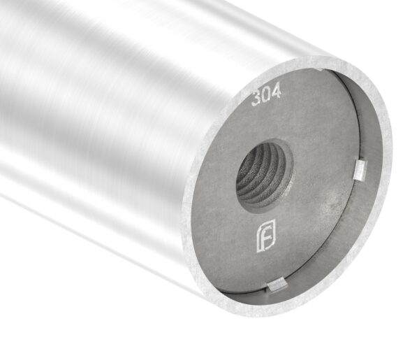 Einschweißgewinde mit M12 Gewinde für Rohr 42,4 x 2,0mm, Länge 30mm, V2A