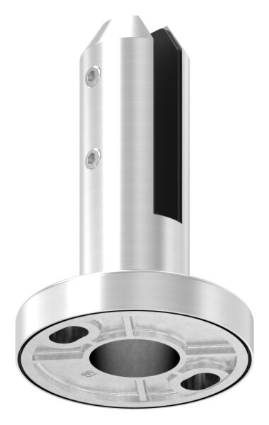 Bodenglashalter rund, passend für Glas 12 - 12,76mm, Glas wird nur geklemmt, aus Duplex Stahl 2205, V4A, inkl. Gummi