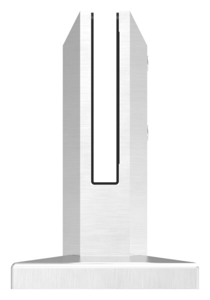 Bodenglashalter eckig, passend für Glas 12 - 12,76mm, Glas wird nur geklemmt, aus Duplex Stahl 2205, V4A, inkl. Gummi