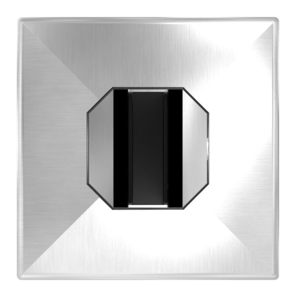 Bodenglashalter eckig, passend für Glas 12 - 12,76mm, Glas wird nur geklemmt, aus Duplex Stahl 2205, V4A, inkl. Gummi
