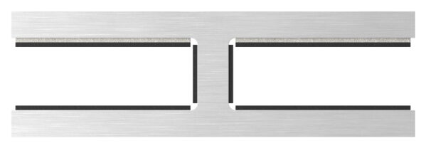 Glasverbinder, passend für Glas 12 - 12,76mm, Glas wird nur geklemmt, V4A, inkl. Gummi