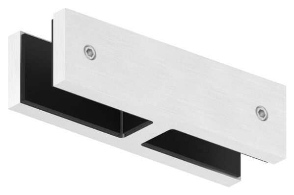 Glasverbinder, passend für Glas 12 - 12,76mm, Glas wird nur geklemmt, V4A, inkl. Gummi