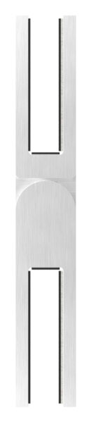 Glasverbinder verstellbar, passend für Glas 12 - 12,76mm, Glas wird nur geklemmt, V4A, inkl. Gummi