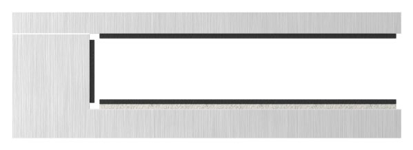 Glasverbinder für Wandmontage, passend für Glas 12 - 12,76mm, Glas wird nur geklemmt, V4A, inkl. Gummi