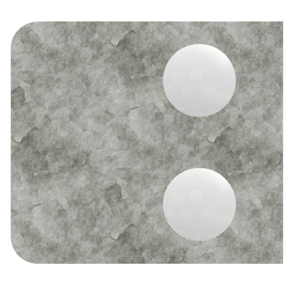 Glasklemme Mod. 11, Maße: 45x45x27mm, Anschluss: 33,7mm, Zink roh, inkl. aller Schrauben und Abdeckplättchen