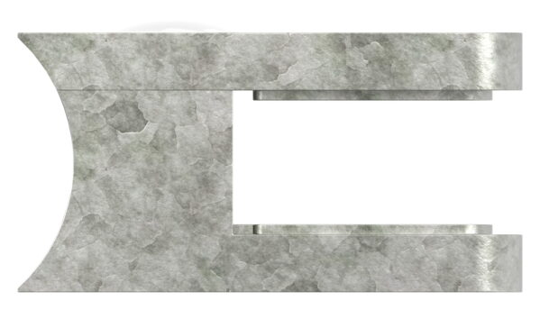 Glasklemme Mod. 11, Maße: 45x45x27mm, Anschluss: 33,7mm, Zink roh, inkl. aller Schrauben und Abdeckplättchen