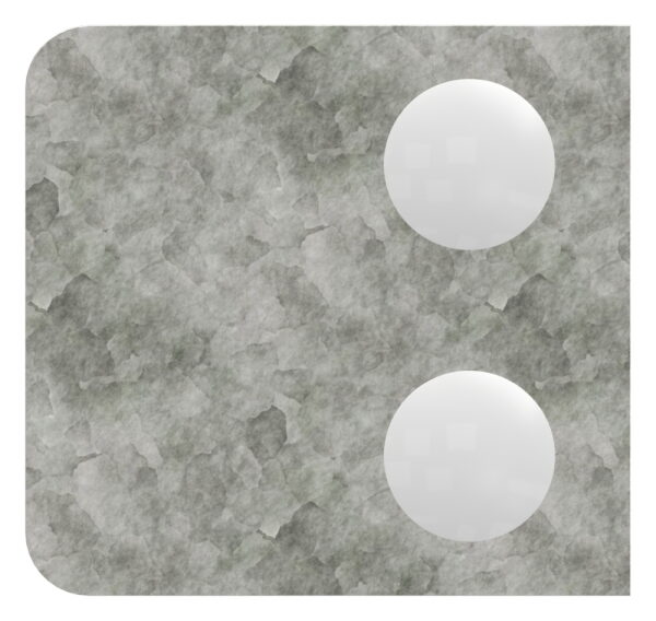 Glasklemme Mod. 11, Maße: 45x45x27mm, Anschluss: 60,3mm, Zink roh, inkl. aller Schrauben und Abdeckplättchen