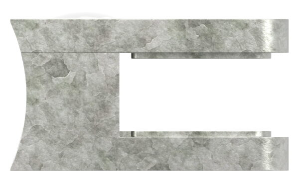 Glasklemme Mod. 11, Maße: 45x45x27mm, Anschluss: 60,3mm, Zink roh, inkl. aller Schrauben und Abdeckplättchen