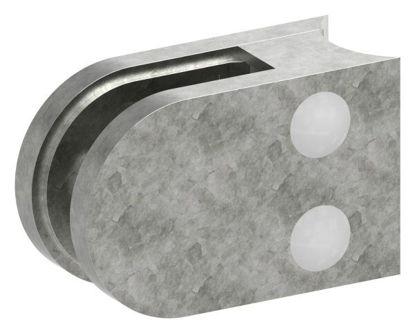 Glasklemme Mod. 12, Maße: 63x45x28mm, Anschluss: 33,7mm, Zink roh, inkl. aller Schrauben, Sicherungsstift und Abdeckplättchen