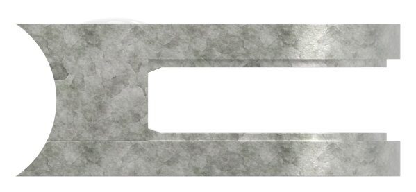 Glasklemme Mod. 12, Maße: 63x45x28mm, Anschluss: 33,7mm, Zink roh, inkl. aller Schrauben, Sicherungsstift und Abdeckplättchen