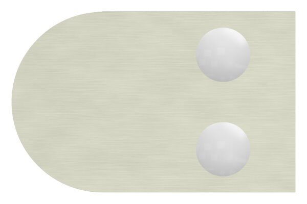 Glasklemme Mod. 12, Maße: 63x45x28mm, Anschluss: 33,7mm, in Edelstahleffekt, inkl. aller Schrauben, Sicherungsstift und Abdeckplättchen