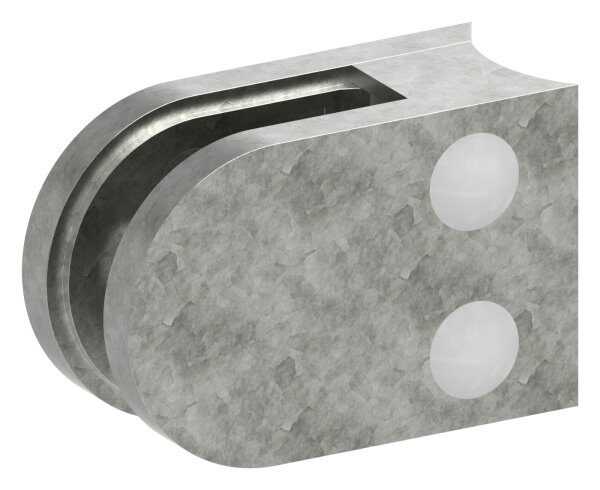 Glasklemme Mod. 12, Maße: 63x45x28mm, Anschluss: 42,4mm, Zink roh, inkl. aller Schrauben, Sicherungsstift und Abdeckplättchen