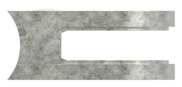 Glasklemme Mod. 12, Maße: 63x45x28mm, Anschluss: 42,4mm, Zink roh, inkl. aller Schrauben, Sicherungsstift und Abdeckplättchen