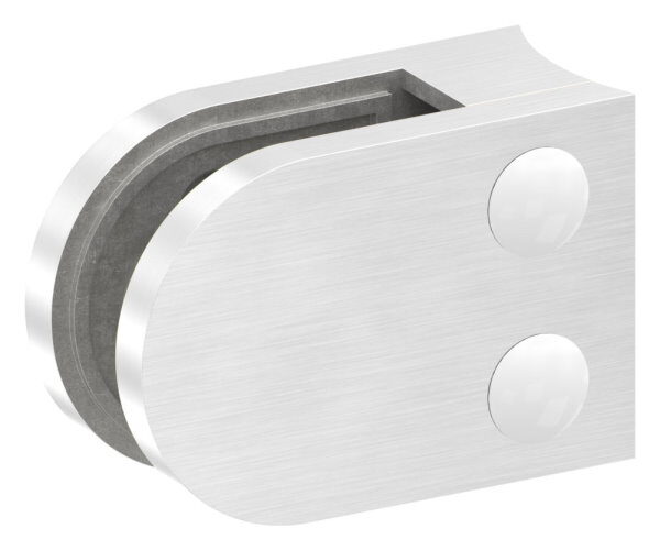 Glasklemme Mod. 12, Maße: 63x45x28mm, Anschluss: 60,3mm, V4A, inkl. aller Schrauben, Sicherungsstift und Abdeckplättchen