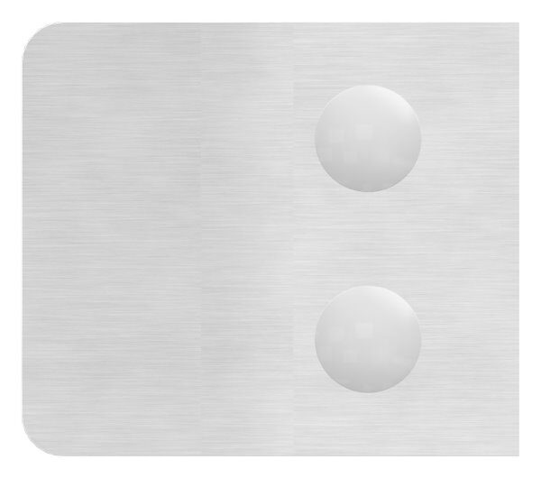 Glasklemme Mod. 14, Maße: 52x52x32,5mm, Anschluss: 42,4mm, V2A, inkl. Sicherungsstift, aller Schrauben und Abdeckplättchen