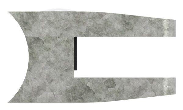 Glasklemme Mod. 14, Maße: 52x52x32,5mm, Anschluss: 42,4mm, Zink roh, inkl. Sicherungsstift, aller Schrauben und Abdeckplättchen