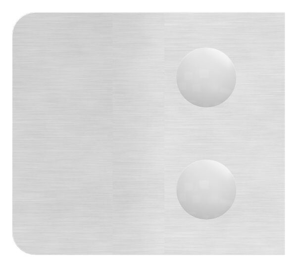 Glasklemme Mod. 14, Maße: 52x52x32,5mm, Anschluss: 48,3mm, V4A, inkl. Sicherungsstift, aller Schrauben und Abdeckplättchen