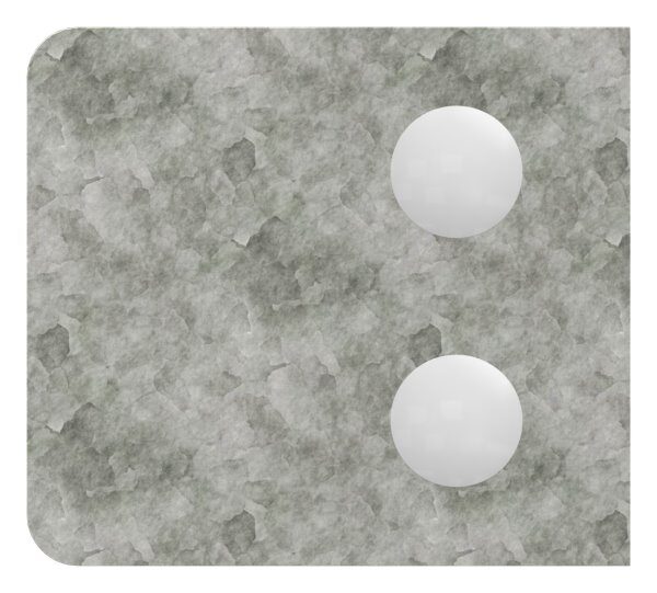 Glasklemme Mod. 14, Maße: 52x52x32,5mm, Anschluss: 48,3mm, Zink roh, inkl. Sicherungsstift, aller Schrauben und Abdeckplättchen