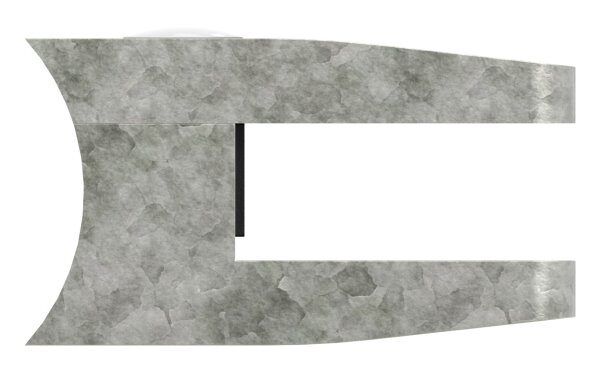 Glasklemme Mod. 14, Maße: 52x52x32,5mm, Anschluss: 48,3mm, Zink roh, inkl. Sicherungsstift, aller Schrauben und Abdeckplättchen