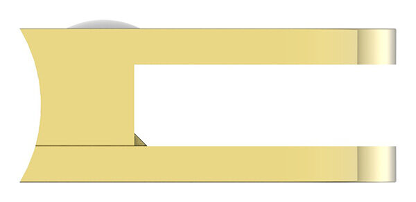 Glasklemme Mod. 16, Maße: 40x28x17,4mm, Anschluss: 33,7mm, Messing poliert, titaniumbeschichtet, inkl. aller Schrauben, Sicherungsstift und Abdeckplättchen