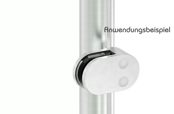Sichtschutz Endglasklemme Mod. 25, V2A, inkl. aller Schrauben und Abdeckplättchen
