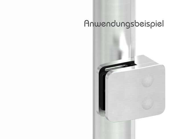 Sichtschutz Endglasklemme Mod. 26, V2A, inkl. aller Schrauben und Abdeckplättchen