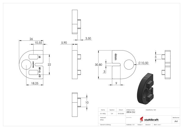 Gummi 1 Paar für  Mod. 28, Blech 4mm