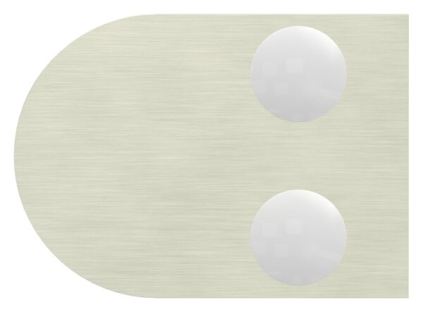 Glasklemme Mod. 30, Maße: 50x40x26mm, Anschluss: 33,7mm, in Edelstahleffekt, inkl. aller Schrauben und Abdeckplättchen, mit AbZ