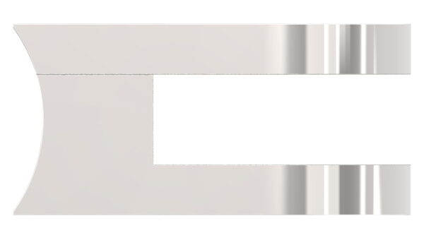 Glasklemme Mod. 30, Maße: 50x40x26mm, Anschluss: 42,4mm, V4A,  hochglanzpoliert, inkl. aller Schrauben und Abdeckplättchen, mit AbZ