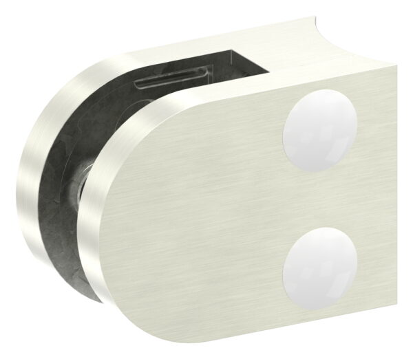 Glasklemme Mod. 30, Maße: 50x40x26mm, Anschluss: 42,4mm, in Edelstahleffekt, inkl. aller Schrauben und Abdeckplättchen, mit AbZ