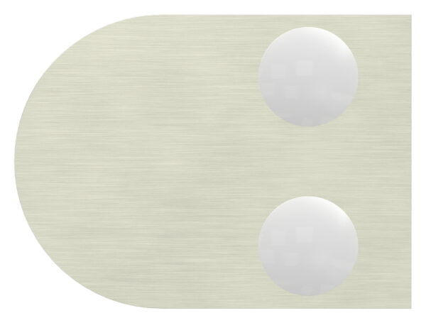 Glasklemme Mod. 30, Maße: 50x40x26mm, Anschluss: 42,4mm, in Edelstahleffekt, inkl. aller Schrauben und Abdeckplättchen, mit AbZ