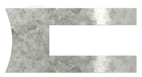 Glasklemme Mod. 30, Maße: 50x40x26mm, Anschluss: 60,3mm, Zink roh, inkl. aller Schrauben und Abdeckplättchen, mit AbZ