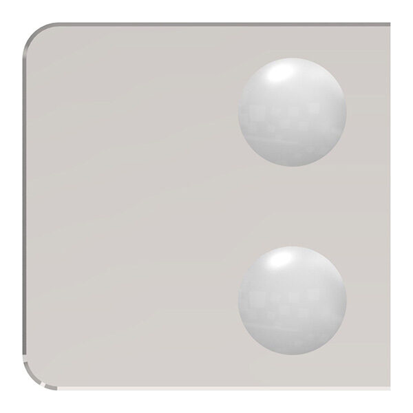 Glasklemme Mod. 31, Maße: 45x45x26mm, Anschluss: gerade, V4A,  hochglanzpoliert, inkl. aller Schrauben und Abdeckplättchen, mit AbZ