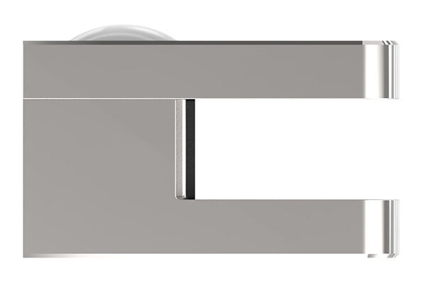 Glasklemme Mod. 31, Maße: 45x45x26mm, Anschluss: gerade, V4A,  hochglanzpoliert, inkl. aller Schrauben und Abdeckplättchen, mit AbZ